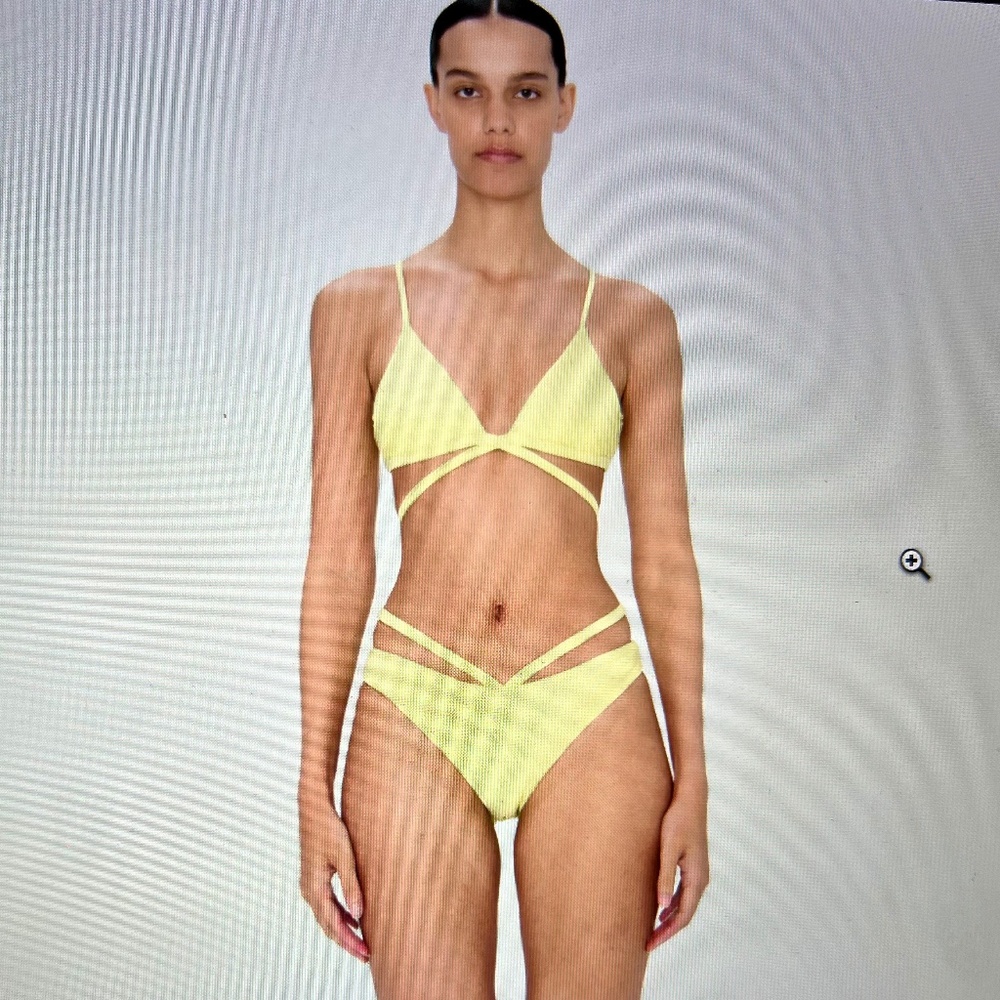 #2554 JONATHAN SIMKHAI Harlem Triangle Tie-Front Bikini Bottom - Luminary Yellow